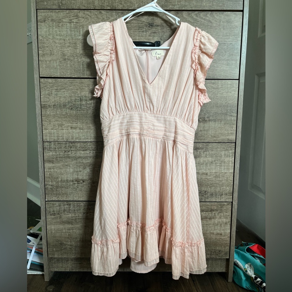 Lena Blush Striped Dress